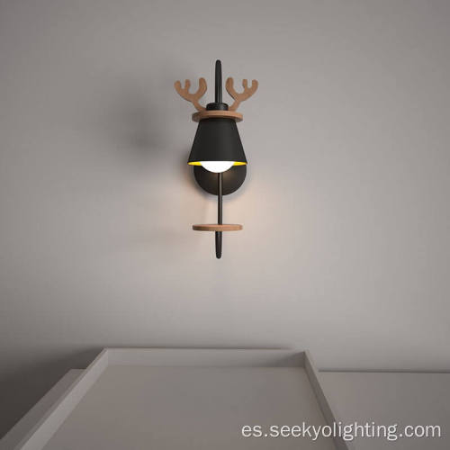 Lámpara de pared de renos para la decoración de la habitación de los niños